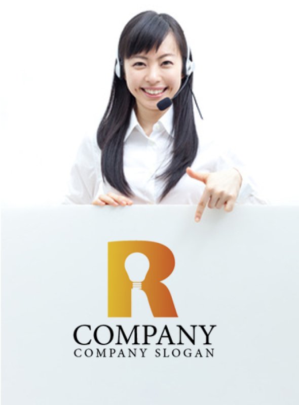 画像3: R・電球・シンプル・グラデーション・アルファベット・ロゴ・マークデザイン2505 (3)