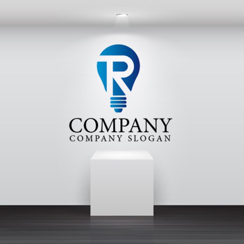 画像2: R・電球・アルファベット・グラデーション・ロゴ・マークデザイン2506 (2)