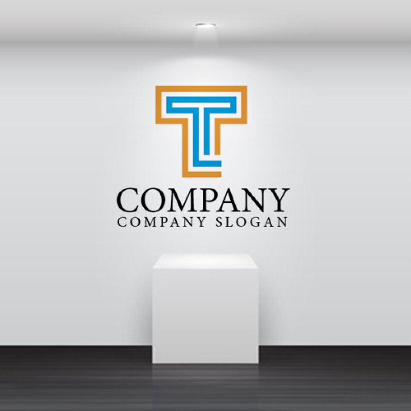 画像2: T・線・シンプル・二重・アルファベット・グラデーション・ロゴ・マークデザイン2514 (2)