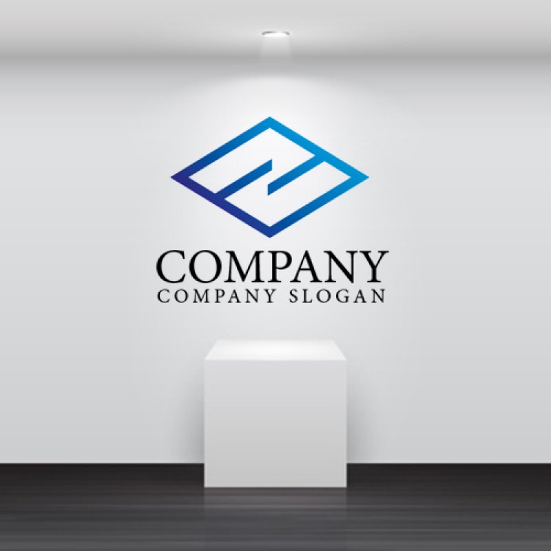 画像2: F・ひし形・対称・アルファベット・グラデーション・ロゴ・マークデザイン2540 (2)