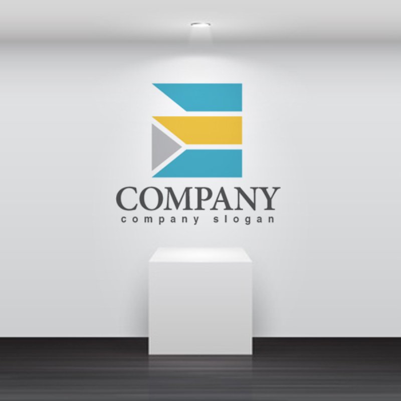 画像2: E・旗・ビル・四角・アルファベット・ロゴ・マークデザイン2562 (2)