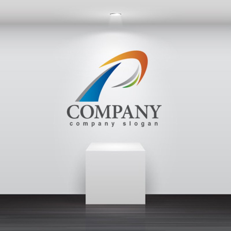 画像2: P・曲線・波・上昇・アルファベット・ロゴ・マークデザイン2585 (2)