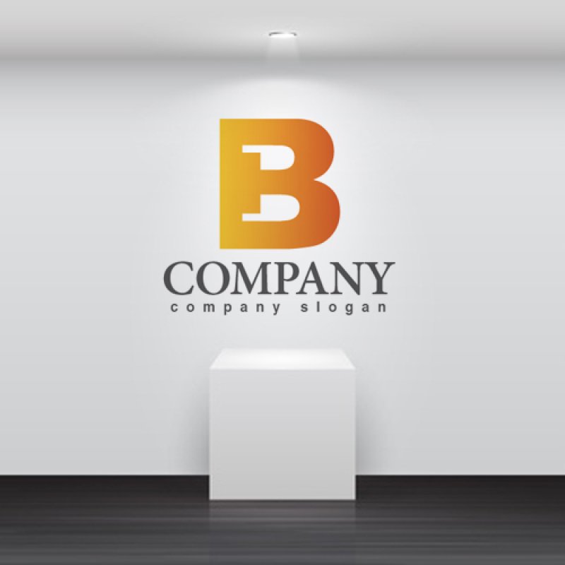 画像2: B・鍵・シンプル・グラデーション・アルファベット・ロゴ・マークデザイン2604 (2)