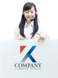 画像3: K・三角・上昇・グラデーション・アルファベット・ロゴ・マークデザイン2629 (3)