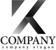 画像4: K・三角・上昇・グラデーション・アルファベット・ロゴ・マークデザイン2629 (4)