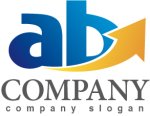 画像1: a・b・矢印・上昇・グラデーション・アルファベット・ロゴ・マークデザイン2640 (1)