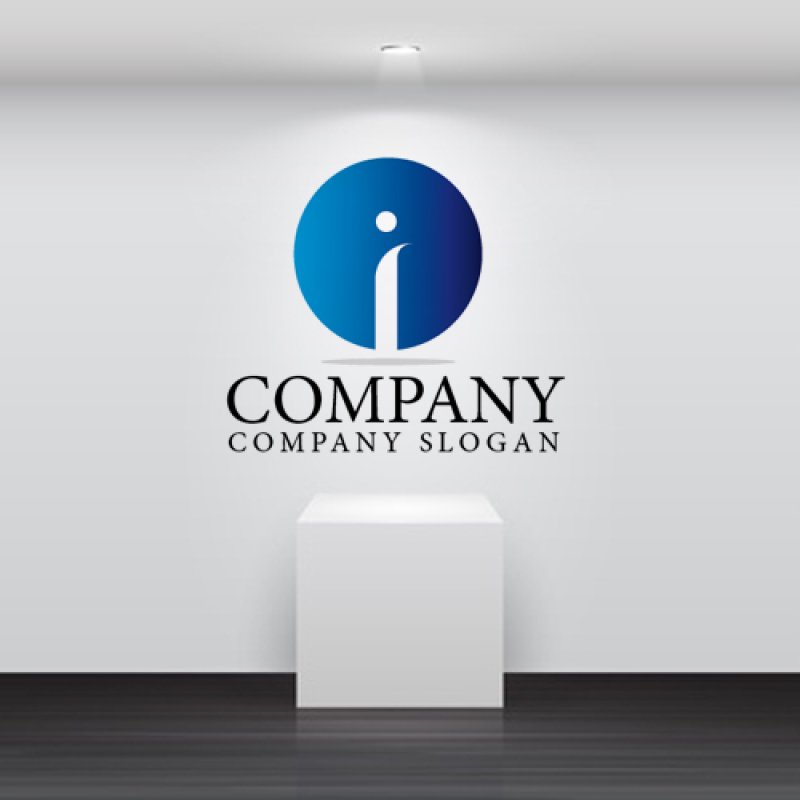 画像2: i・人・曲線・シンプル・アルファベット・グラデーション・ロゴ・マークデザイン2687 (2)