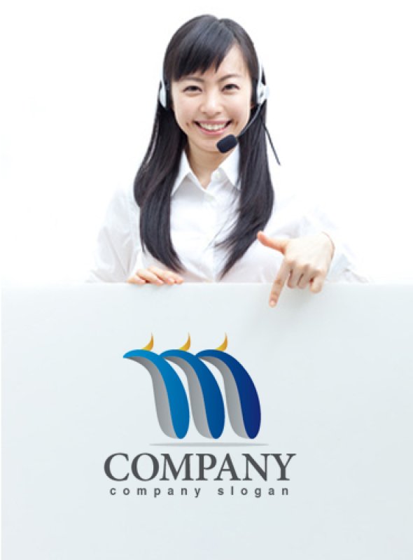 画像3: M・ペンギン・曲線・アルファベット・グラデーション・ロゴ・マークデザイン2737 (3)