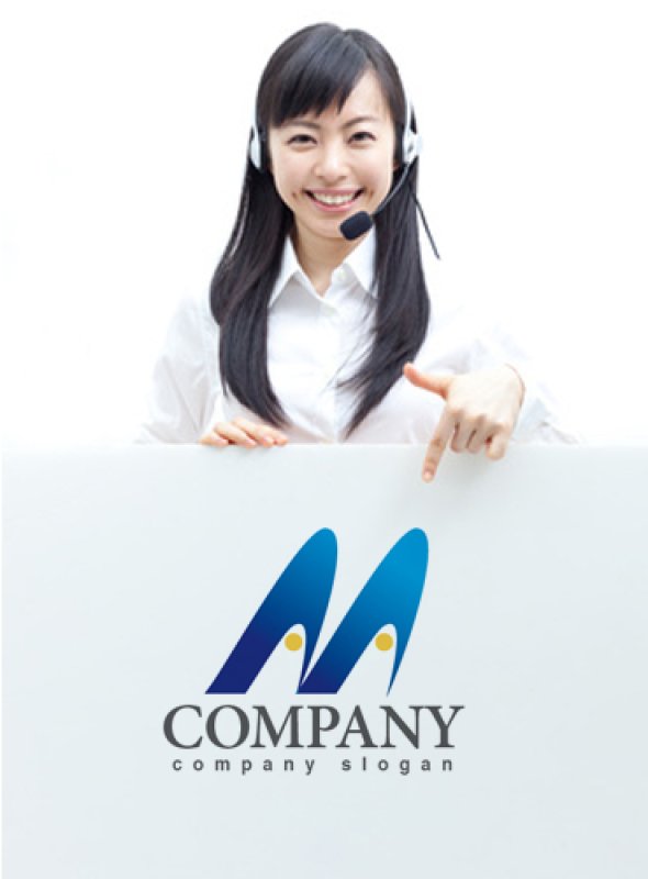 画像3: M・曲線・アルファベット・グラデーション・ロゴ・マークデザイン2738 (3)