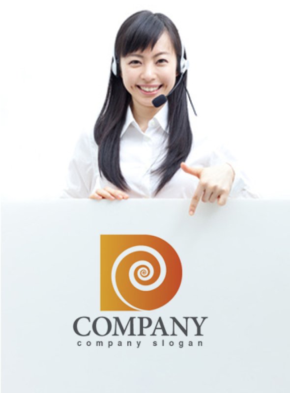 画像3: D・貝・渦・曲線・グラデーション・アルファベット・ロゴ・マークデザイン2772 (3)