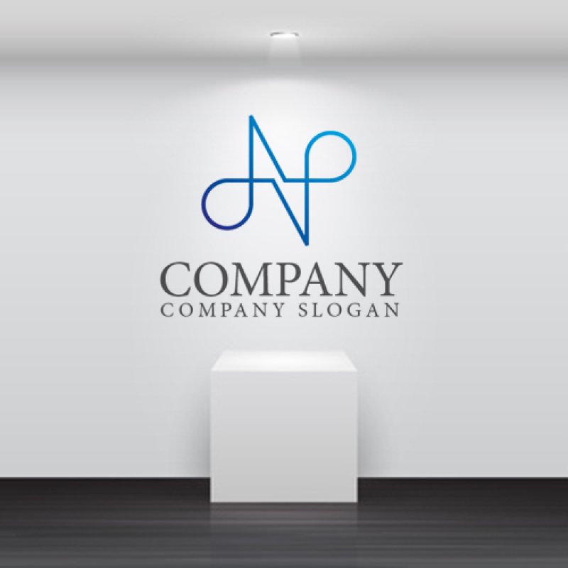 画像2: N・P・線・アルファベット・グラデーション・ロゴ・マークデザイン2805 (2)