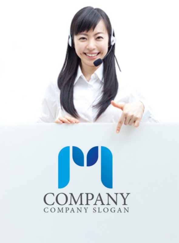 画像3: M・羽・アルファベット・グラデーション・ロゴ・マークデザイン2807 (3)