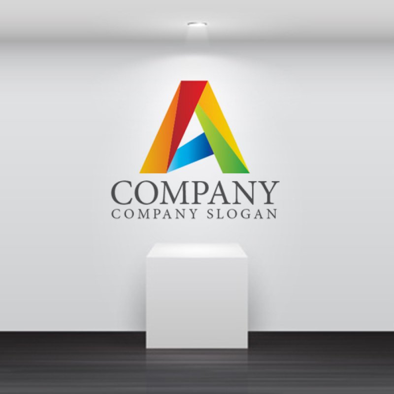 画像2: A・虹色・線・グラデーション・アルファベット・ロゴ・マークデザイン2813 (2)