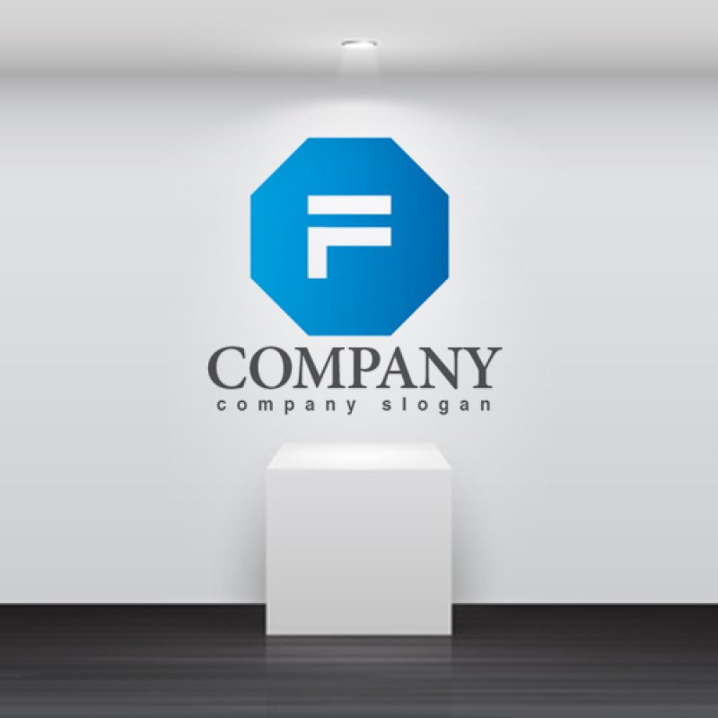 画像2: F・八角形・シンプル・アルファベット・グラデーション・ロゴ・マークデザイン2914 (2)