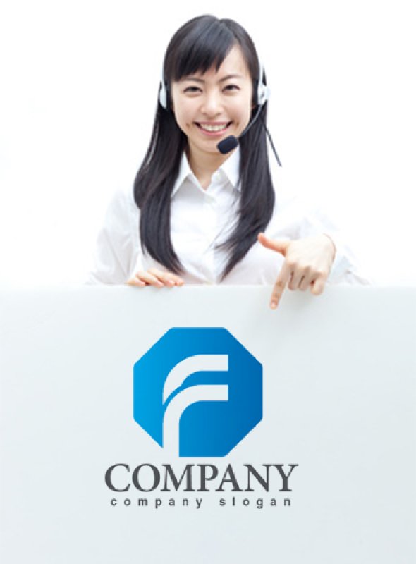 画像3: F・八角形・曲線・アルファベット・グラデーション・ロゴ・マークデザイン2915 (3)