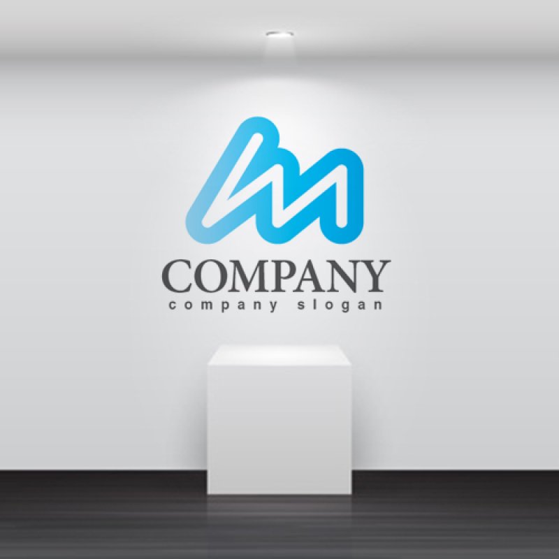 画像2: M・線・ジグザグ・アルファベット・ロゴ・マークデザイン2923 (2)