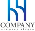 画像1: H・線・h・アルファベット・グラデーション・ロゴ・マークデザイン2952 (1)
