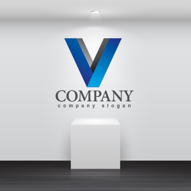 画像2: V・シンプル・アルファベット・グラデーション・ロゴ・マークデザイン2955 (2)