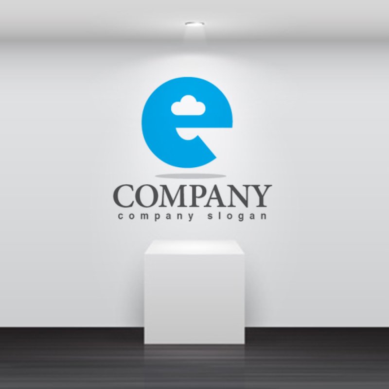 画像2: e・雲・cloud・シンプル・アルファベット・ロゴ・マークデザイン2965 (2)