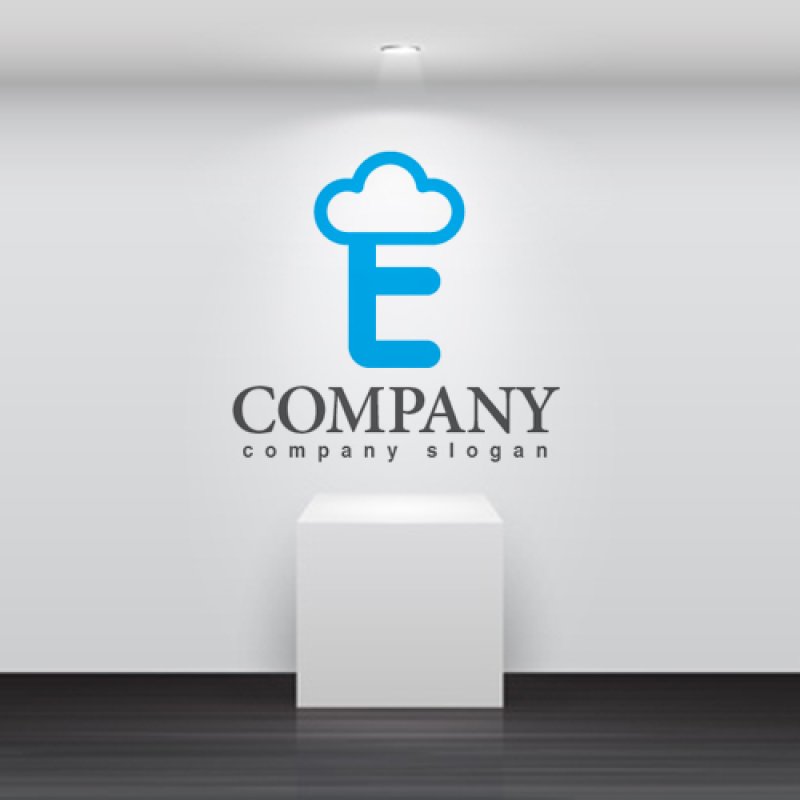 画像2: E・雲・cloud・シンプル・アルファベット・ロゴ・マークデザイン2966 (2)