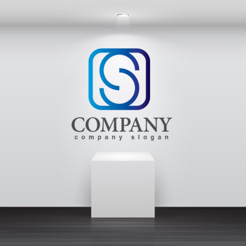 画像2: S・曲線・四角・輪・アルファベット・グラデーション・ロゴ・マークデザイン2973 (2)