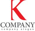 K・シンプル・曲線・アルファベット・ロゴ・マークデザイン3008