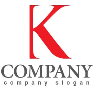画像1: K・シンプル・曲線・アルファベット・ロゴ・マークデザイン3008