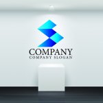画像2: S・ブロック・アルファベット・グラデーション・ロゴ・マークデザイン3015 (2)