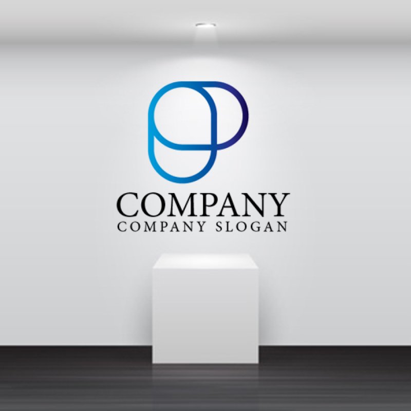 画像2: P・輪・曲線・グラデーション・ロゴ・マークデザイン3018 (2)