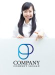 画像3: P・輪・曲線・グラデーション・ロゴ・マークデザイン3018 (3)