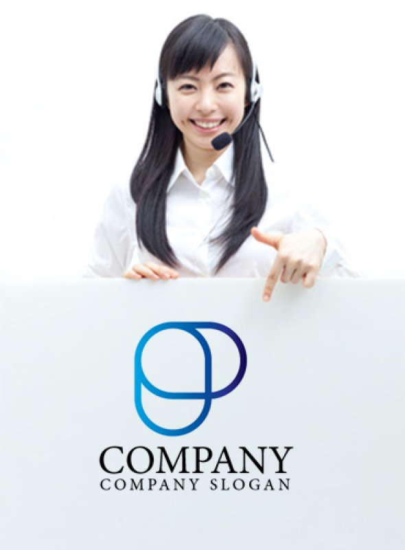 画像3: P・輪・曲線・グラデーション・ロゴ・マークデザイン3018 (3)