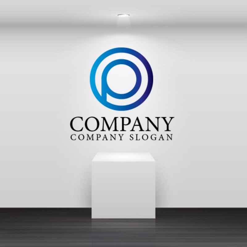 画像2: P・輪・二重・グラデーション・ロゴ・マークデザイン3019 (2)
