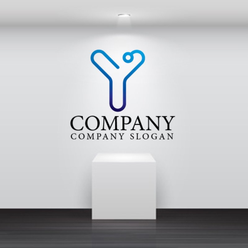 画像2: Y・聴診器・アルファベット・グラデーション・ロゴ・マークデザイン3043 (2)