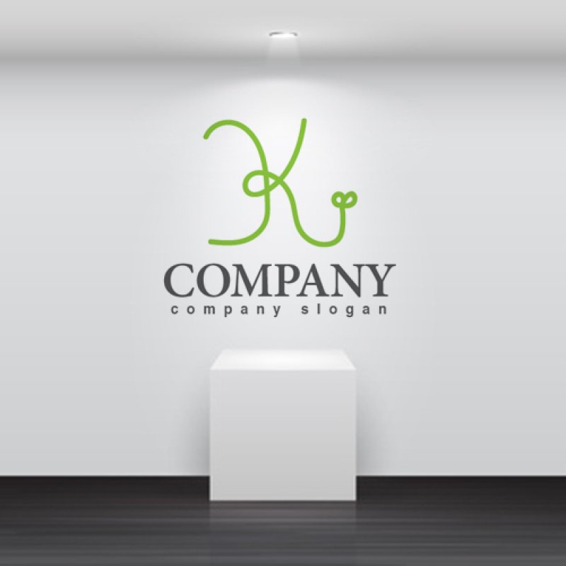 画像2: K・線・フリーハンド・葉・ロゴ・マークデザイン3065 (2)