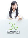 画像3: K・線・フリーハンド・葉・ロゴ・マークデザイン3065 (3)