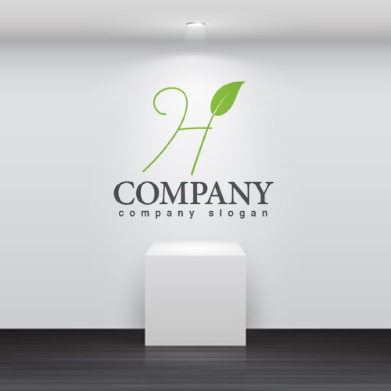 画像2: H・葉・曲線・ロゴ・マークデザイン3101 (2)