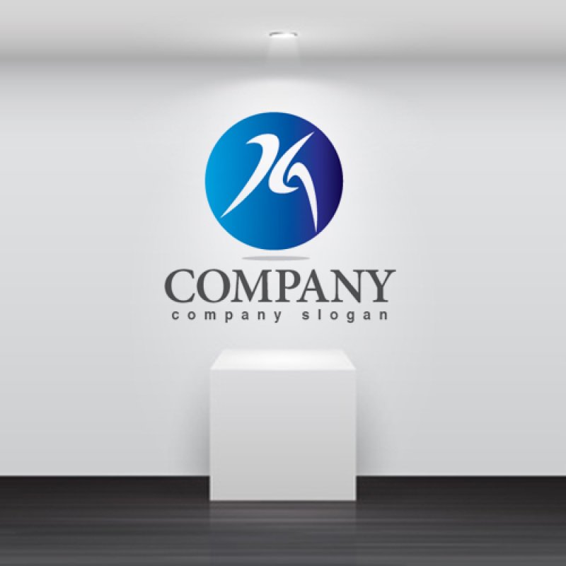 画像2: K・輪・曲線・グラデーション・ロゴ・マークデザイン3104 (2)