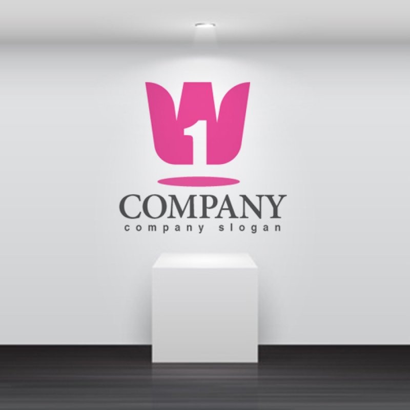 画像2: W・1・花・アルファベット・ロゴ・マークデザイン3109 (2)