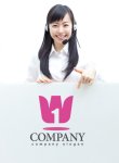 画像3: W・1・花・アルファベット・ロゴ・マークデザイン3109 (3)