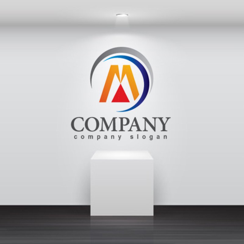 画像2: M・曲線・輪・グラデーション・アルファベット・ロゴ・マークデザイン3121 (2)