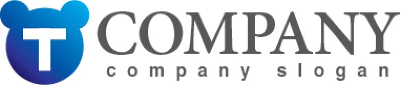 画像5: T・くま・輪・グラデーション・ロゴ・マークデザイン3127 (5)