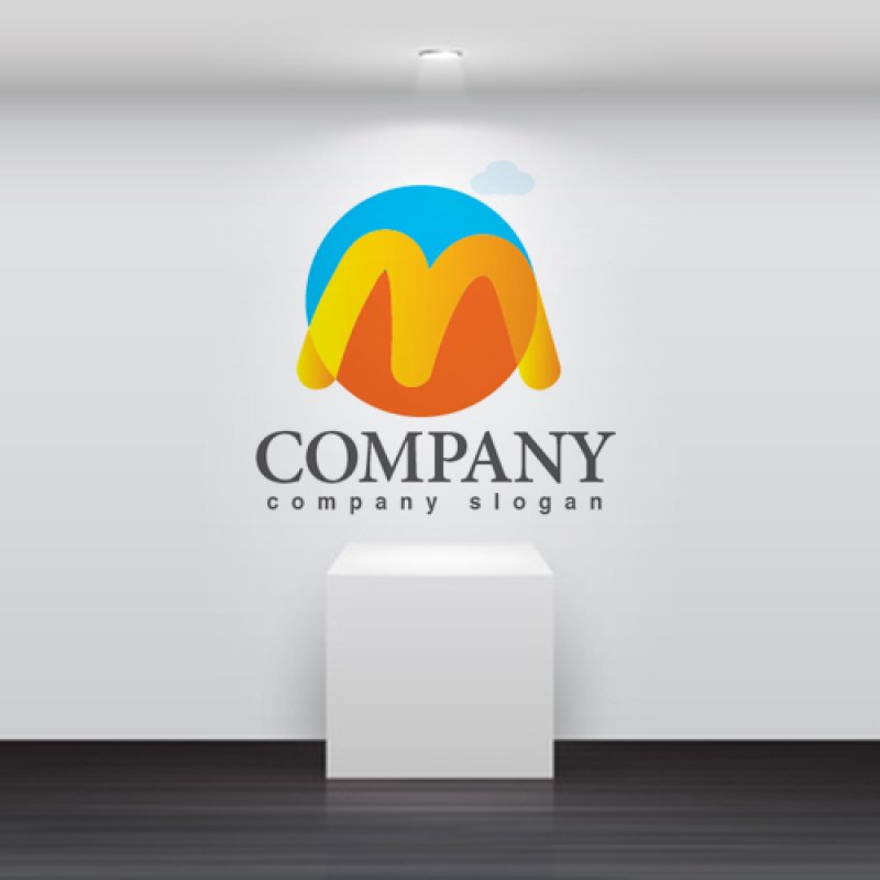 画像2: M・輪・曲線・雲・アルファベット・ロゴ・マークデザイン3129 (2)