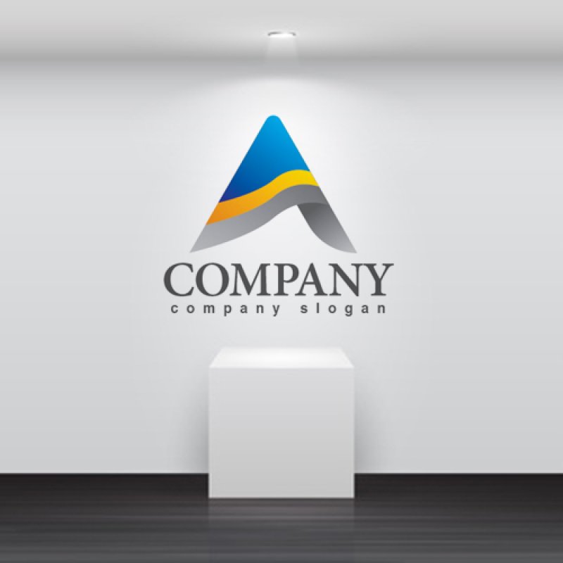 画像2: A・曲線・山・グラデーション・アルファベット・ロゴ・マークデザイン3164 (2)