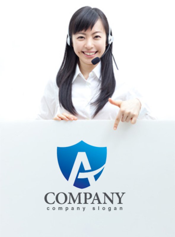 画像3: A・紋章・曲線・グラデーション・ロゴ・マークデザイン3166 (3)