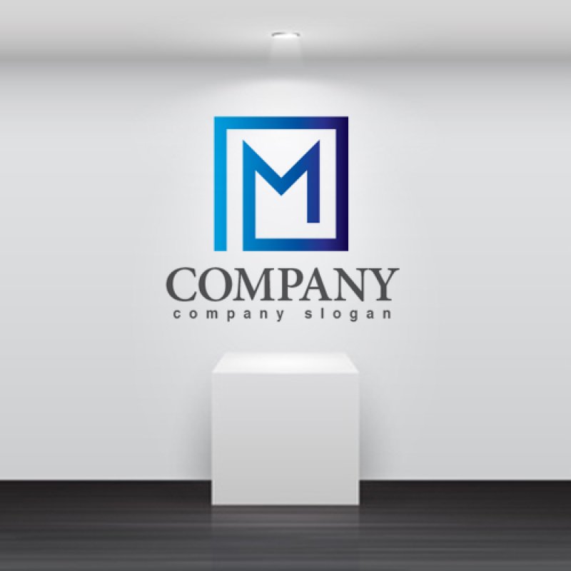 画像2: M・四角・シンプル・グラデーション・ロゴ・マークデザイン3171 (2)