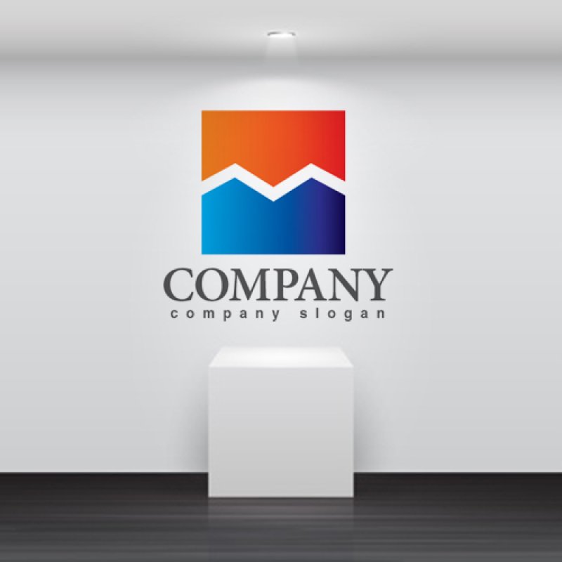 画像2: M・四角・山・グラデーション・アルファベット・ロゴ・マークデザイン3172 (2)