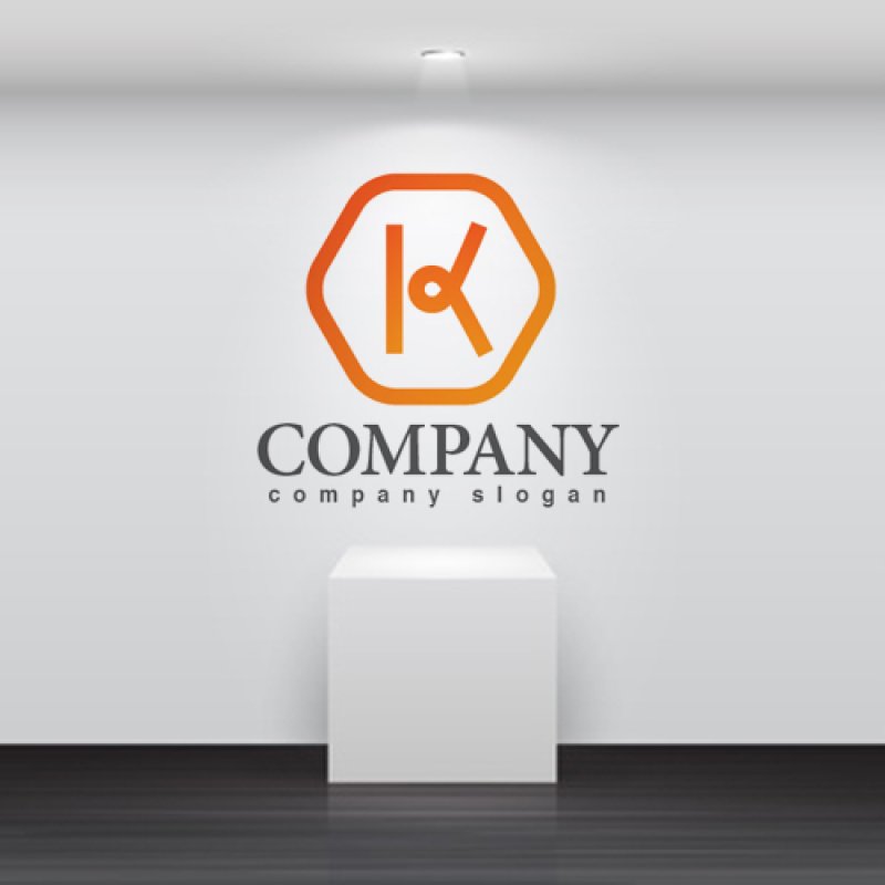 画像2: K・六角形・シンプル・アルファベット・ロゴ・マークデザイン3185 (2)
