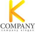 K・シンプル・グラデーション・アルファベット・線・ロゴ・マークデザイン3187