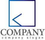 画像1: K・四角・シンプル・グラデーション・ロゴ・マークデザイン3191 (1)