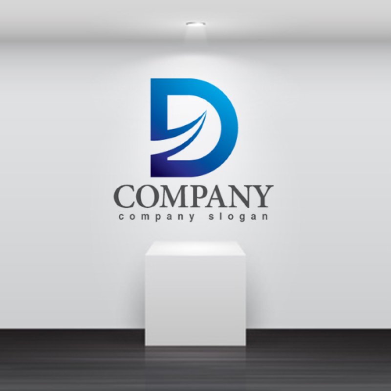 画像2: D・曲線・上昇・シンプル・グラデーション・ロゴ・マークデザイン3196 (2)
